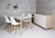 Malmø laminat spisebord - 195/285 x 90 cm - Hvid/Eg (Inkl. 2 tillægsplader) - Mindre fejl (OUB4541)