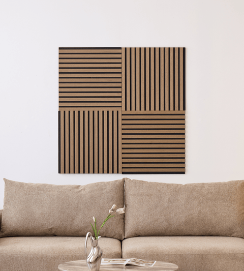 Premium akustikpanel i røget egetræsfiner 520x520x18 mm