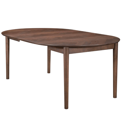 Maggie - Rundt spisebord i røget egefiner med udtræk 120/160/200 cm - Inkl. 2 Tillægsplader. Uden emballage, ridser, småskader (OUB10512)