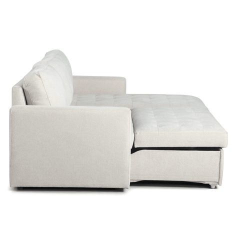 Sinus beige sovesofa med vendbar chaiselong og opbevaring