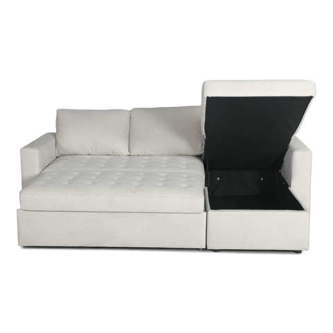 Sinus beige sovesofa med vendbar chaiselong og opbevaring