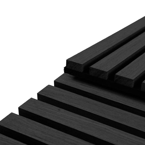 Premium fleksibel akustikpanel i sort egetræsfiner 1200x520x18 mm