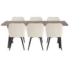 Spisebordssæt - Aura spisebord 200 cm (røget eg) + 6 X Carlo Boucle Spisebordsstole