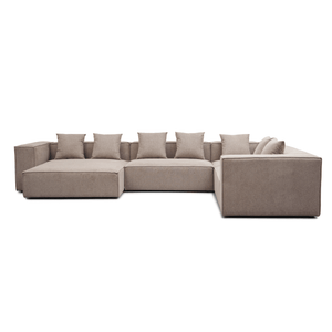 Hailey - U-sofa modulsofa i sand med 4 moduler - Venstrevendt chaiselong L: 368 X D: 247 X H: 65 cm