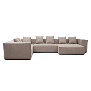 Hailey - U-sofa modulsofa i sand med 4 moduler - Højrevendt chaiselong L: 368 X D: 247 X H: 65 cm