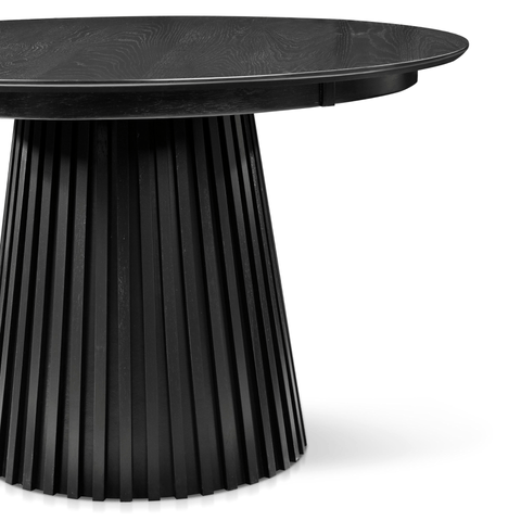 Monica rundt lamel spisebord i sort 120 cm