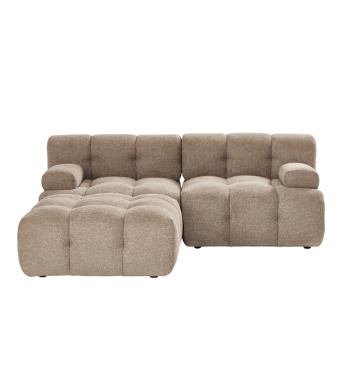 Lilie - modulsofa i sand med 2 moduler højre- og venstrevendt chaiselong -  L: 190 x D: 190 x H: 64 cm