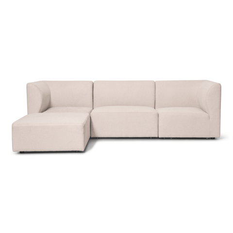 Emilia modulsofa i beige 3 moduler højre- og venstrevendt chaiselong L: 243 X D: 158 X H: 72 cm