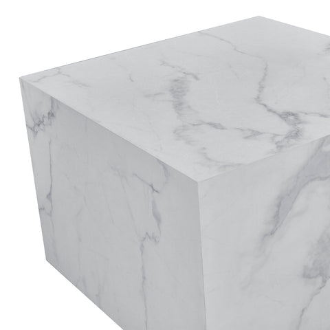 Adele - Sæt af sofaborde i hvidt marmorprint