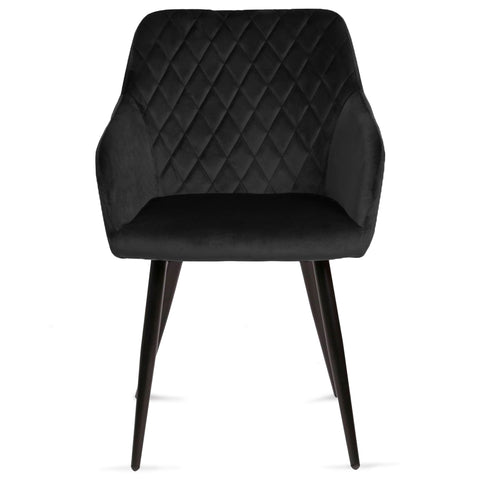 Carlo spisebordsstol - Sort velour med drejefunktion 360 grader