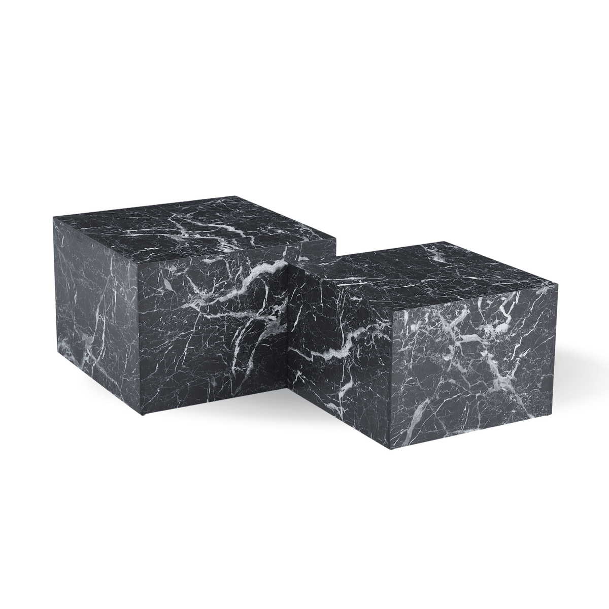 Adele - Sæt af sofaborde i sort marmor look– Nimara.dk