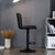 Doria - Sort justerbar barstol i kunstlæder med drejefunktion 360 grader