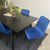Line spisebordsstol - Blå velour