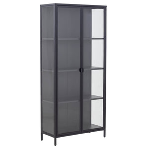 Herman Vitrineskab - Sort metal/glas - 80x40x180 cm