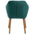 Mynte turkis grøn velour stol med armlæn - 1 stk. på lager