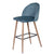 Nellie barstol med ryglæn - Blå velour 65 cm