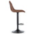 Otto – Brun justerbar barstol i kunstlæder med drejefunktion 360 grader