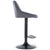 Ria - Grå justerbar barstol i velour med drejefunktion 360 grader