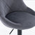 Ria - Grå justerbar barstol i velour med drejefunktion 360 grader
