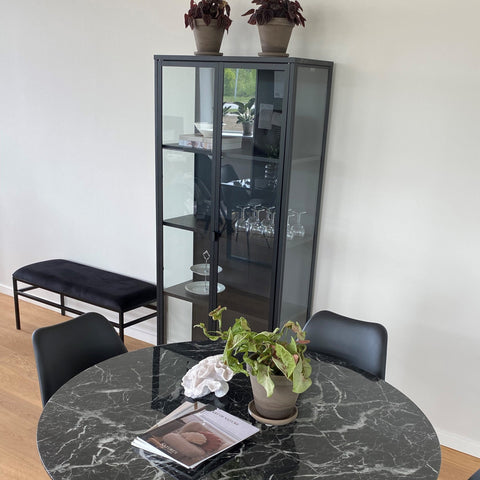 Herman Vitrineskab - Sort metal/glas - 80x40x180 cm