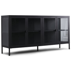 Herman Vitrineskab - Sort metal/glas - 170x40x85 cm