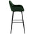 Mario barstol med ryglæn - Grøn velour 65 cm